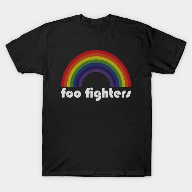 Foo fighters Vintage Retro Rainbow T-Shirt by Arthadollar